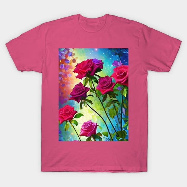 Red Roses In Bloom T-Shirt by Chance Two Designs